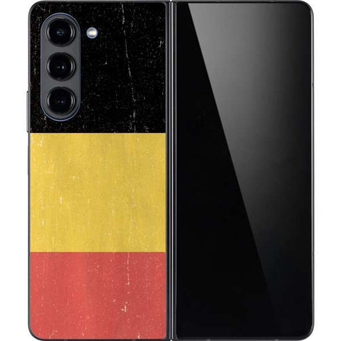 Belgium Flag Distressed Galaxy Z Fold5 5G Skin